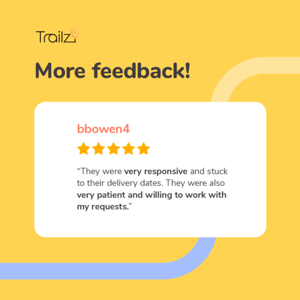 A customer rates Web Development 5 stars for responsiveness and on-time custom WordPress development.