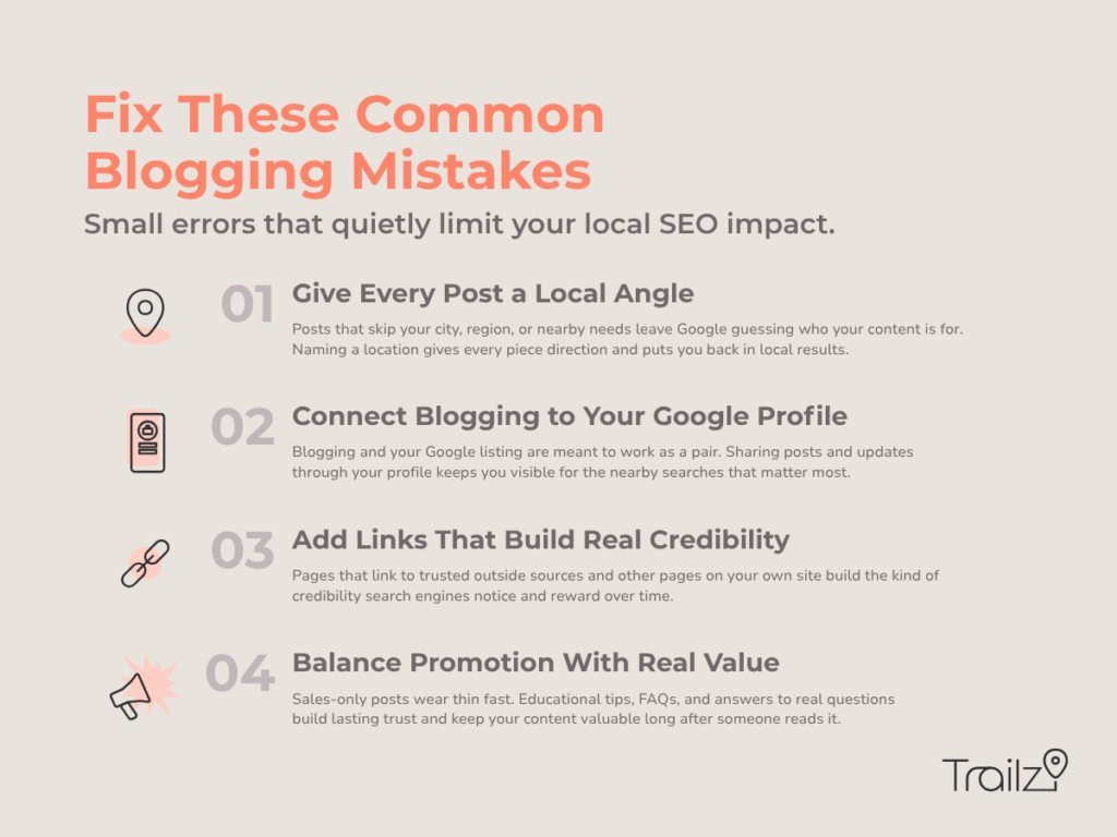 four common mistakes in local blogging
