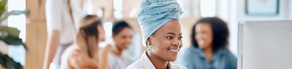 A woman buying stuff online made possible with organic seo traffic