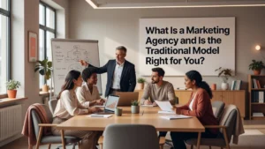 Professional header image for comparison analysis: What Is a Marketing Agency and Is the Traditional Model R...